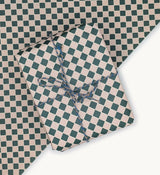 Quarry Tile Checkerboard Gift Wrap, Model Makers Paper. Blush Pink/Very Dark Green Hadley