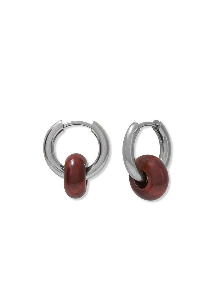 Red Jasper Hoops A Weathered Penny Jewellery