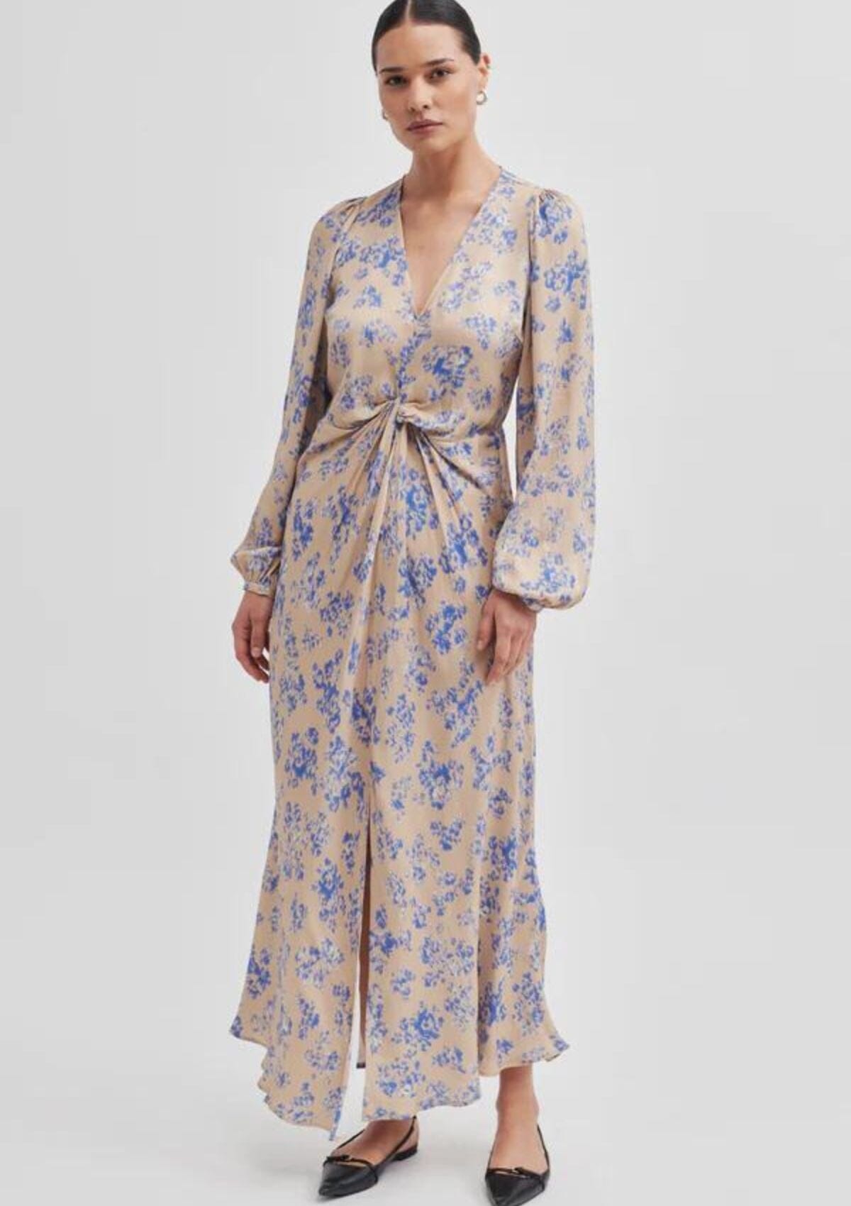 second female midi dress Second female Aronia-Vestido long sleeve midi dress