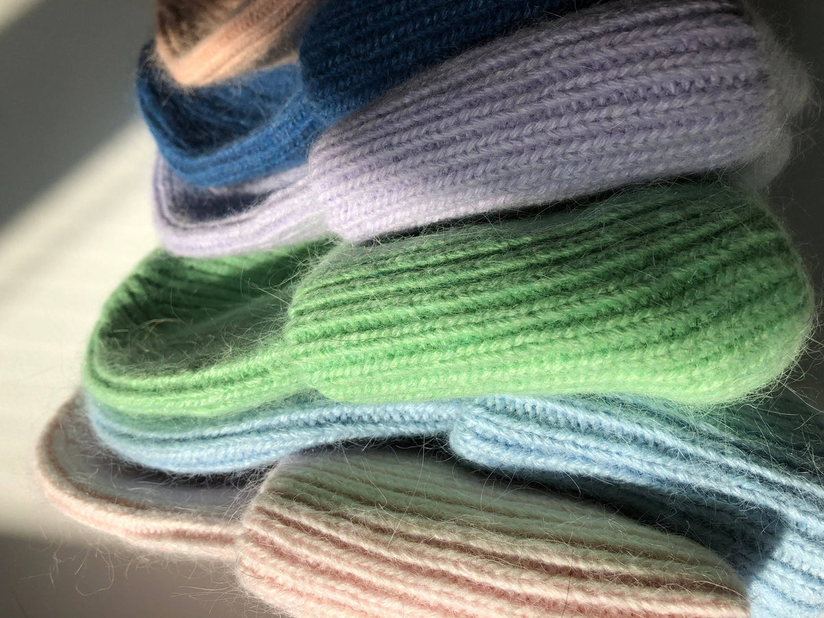 ROYAL ANGORA WOOL BEANIE - snow pastel Billy Bamboo