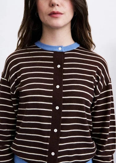 Set Cardigan-Echarpe Kastro | Marron | FRNCH Cardigan FRNCH