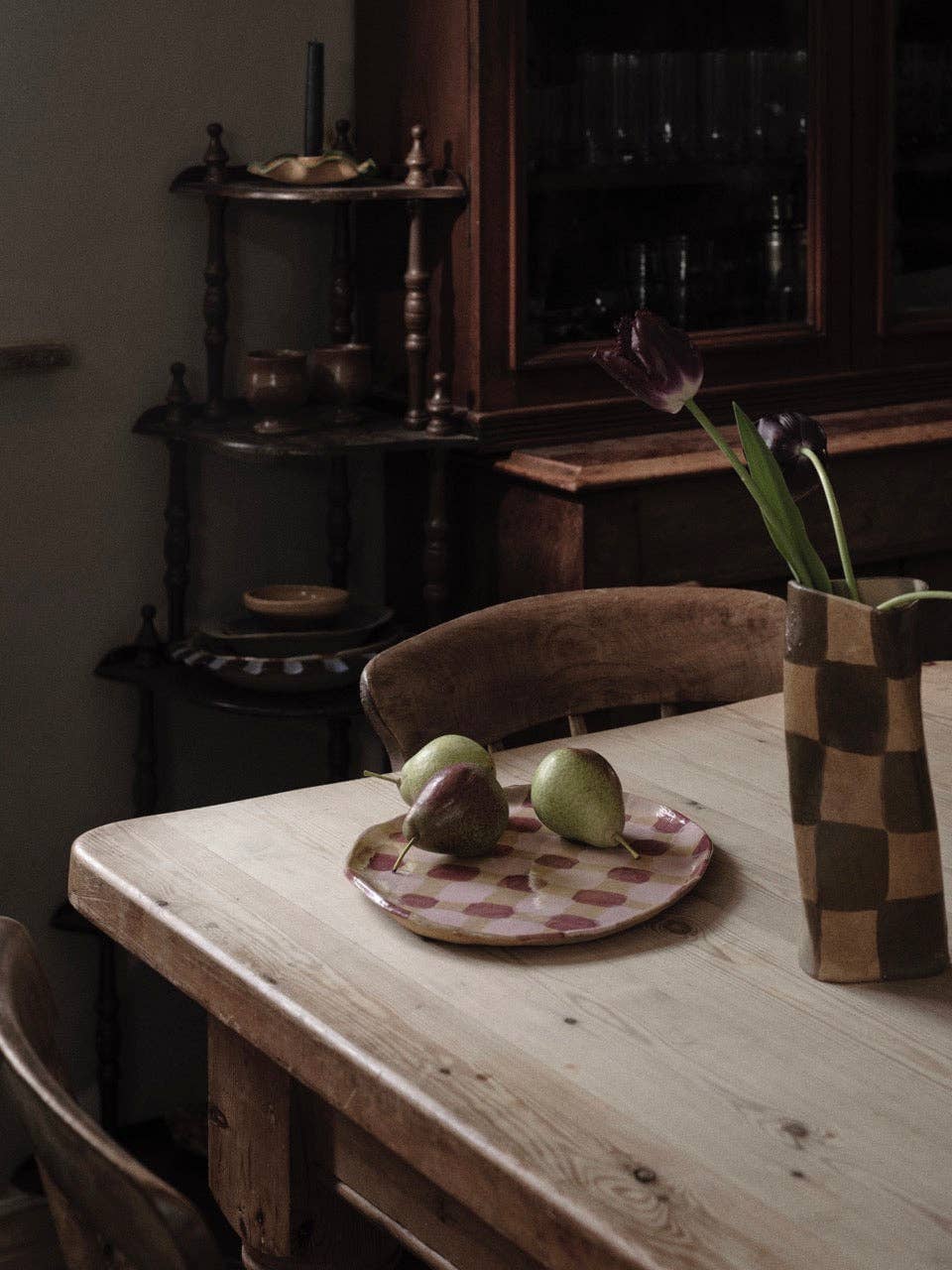 Smokey Olive Check Twist Vase Rosie Gore
