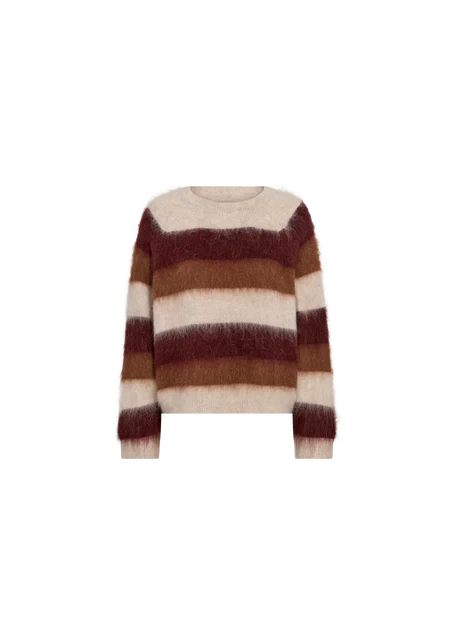 Suvi Stripe Knit | Russet Brown Jumper MOS MOSH