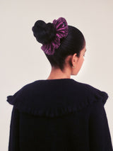 Swirl Scrunchie in 2-tone Purple Stripe Scrunchie Newt London