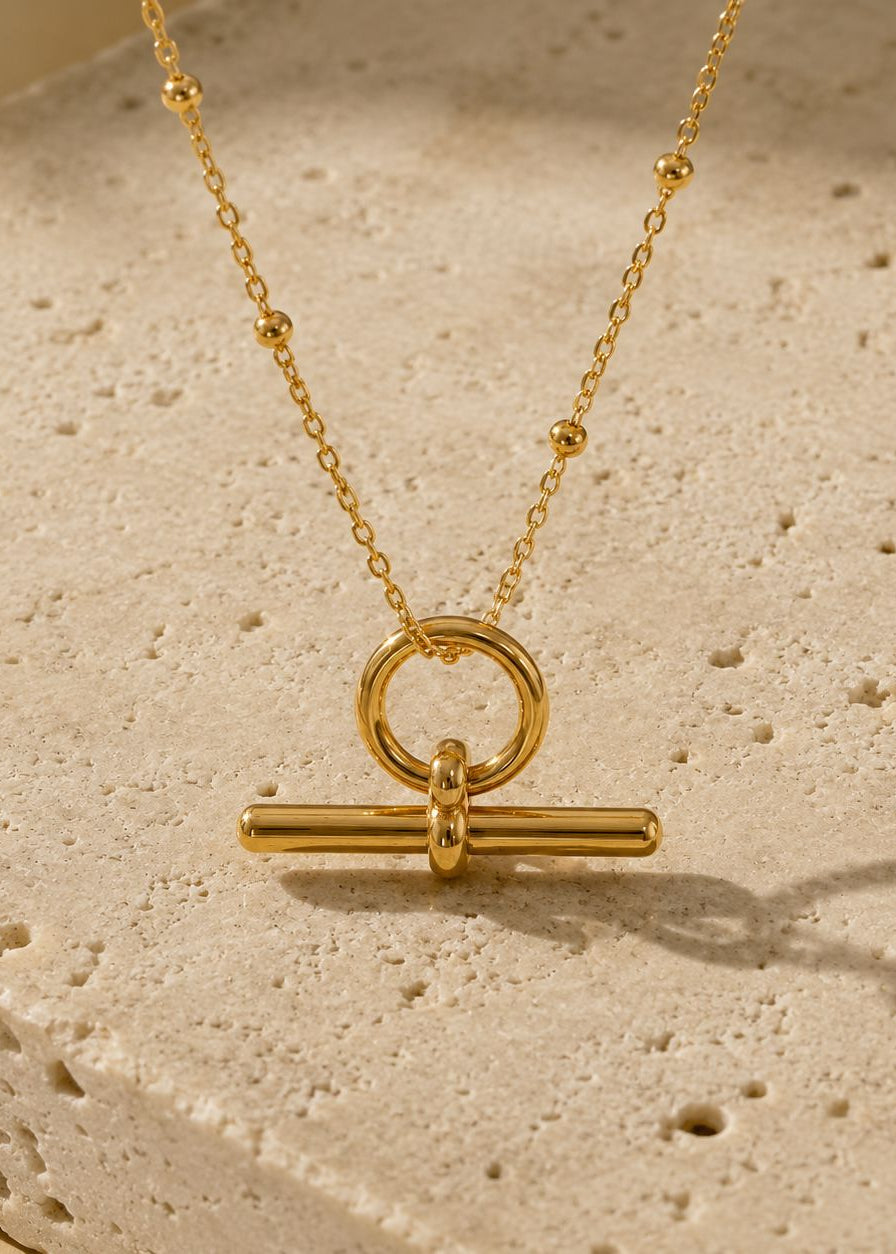 T Bar Delicate Chain Necklace 18k Gold Plated Dainty Gift Gold Lunar