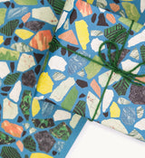 Terrazzo Gift Wrap, Model Makers Paper. Teal, Blue. Hadley