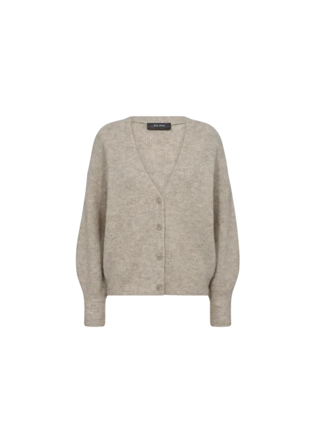 Thora V-Neck Knit Cardigan | Feather Gray | Mos Mosh Cardigan MOS MOSH