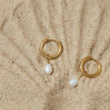 Tiny Pearl Hoops A Weathered Penny Jewellery