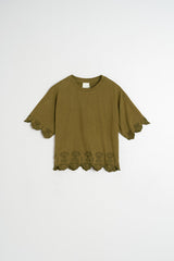 Embroidered Border T-Shirt | Indi & Cold
