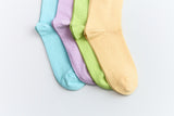 Women’s Colorblock Cotton Socks – Lightweight Ruffle Trim Happy Knits