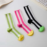 Women’s Cotton Striped Crew Socks – Contrast Toe Socks Happy Knits