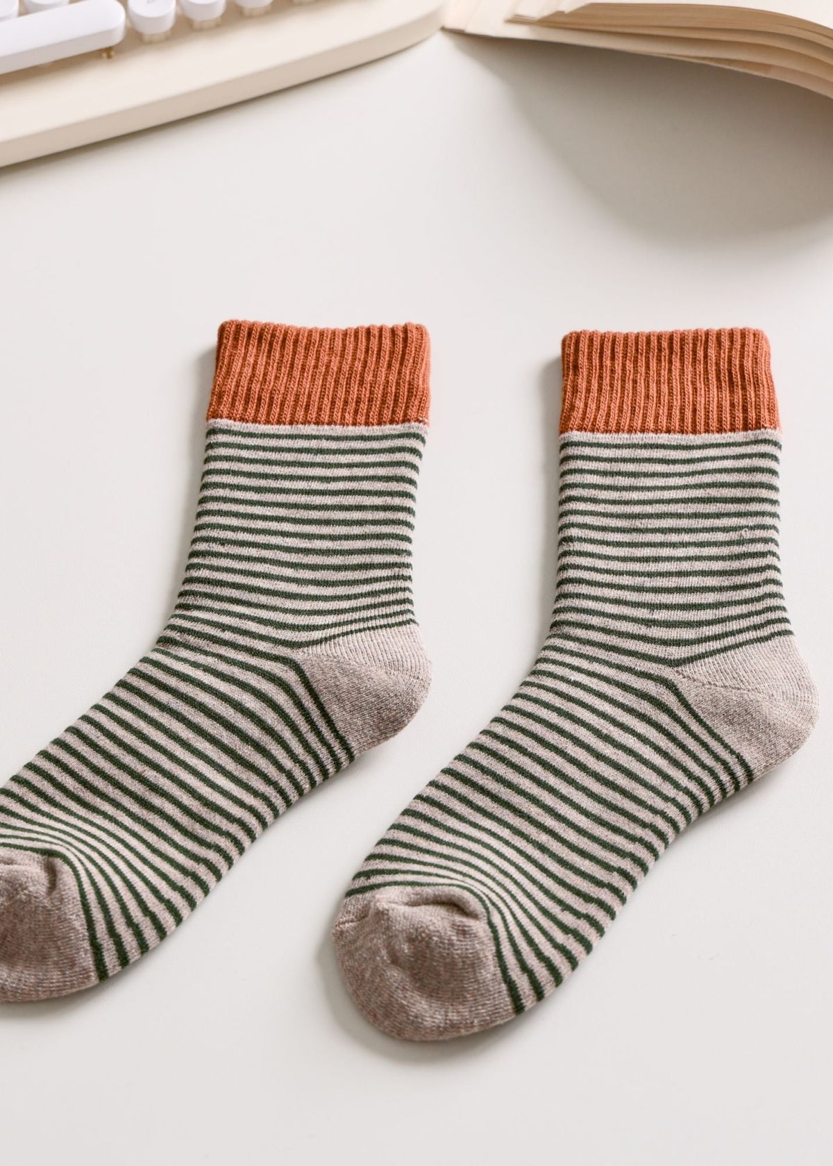 Women's Striped Cotton Socks - Soft, Breathable & Stylish Happy Knits