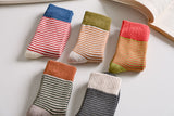 Women's Striped Cotton Socks - Soft, Breathable & Stylish Happy Knits