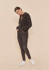 Biker Style Coated Dark Grey Coated Jean | Alanis | Mos Mosh Jeans MOS MOSH