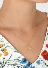 Floral Letters Gold Plated | Alex Monroe Necklace Alex Monroe