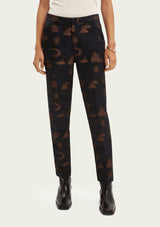 Jacquard Tapered High Rise Trousers | Scotch & Soda Trousers Scotch & Soda