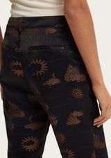 Jacquard Tapered High Rise Trousers | Scotch & Soda Trousers Scotch & Soda