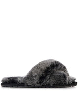 Mayberry Fluffy Slider Slipper | Frost Black | EMU Australia Slippers EMU Australia