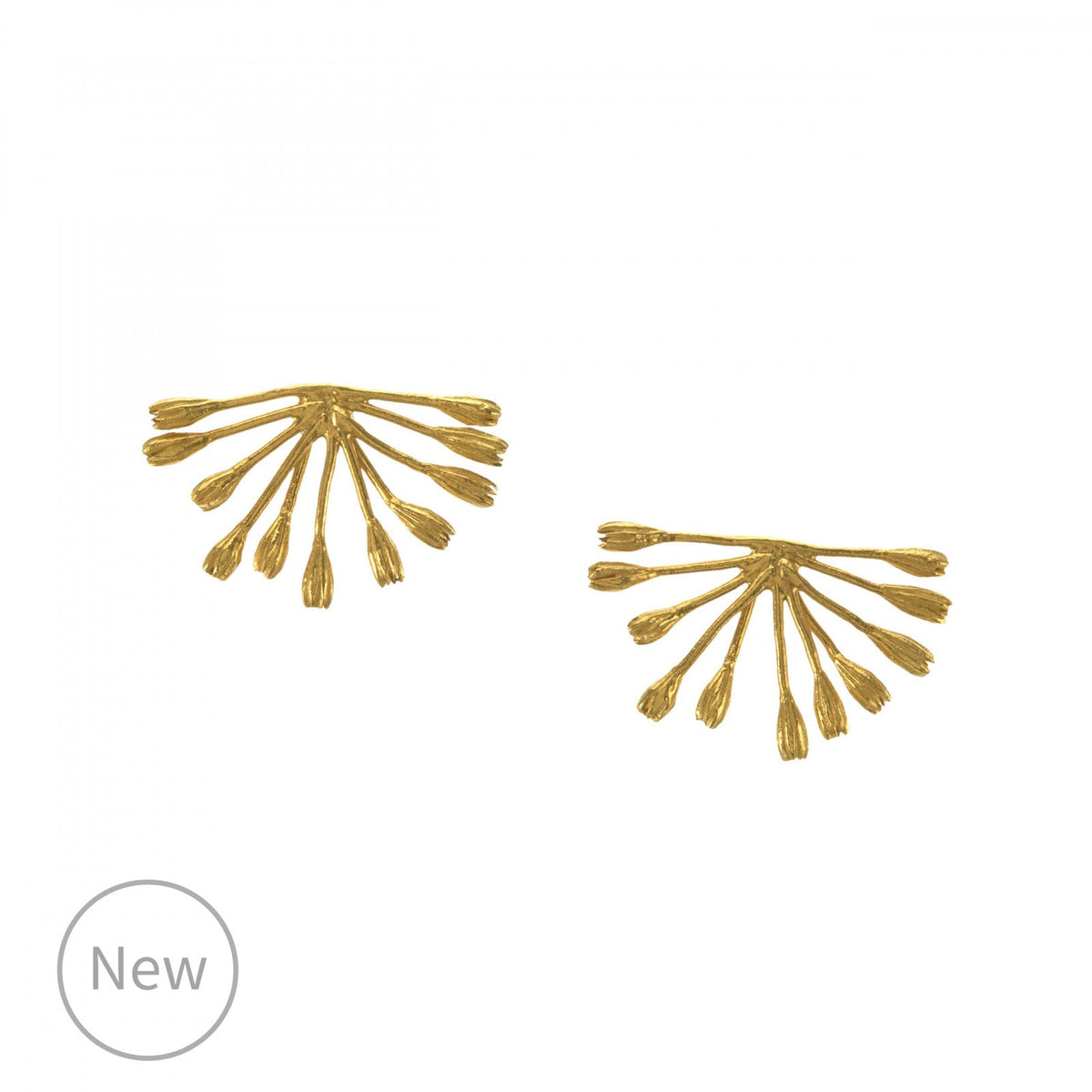 Alex Monroe Fanned Seed Pod Stud Earrings Earrings Alex Monroe