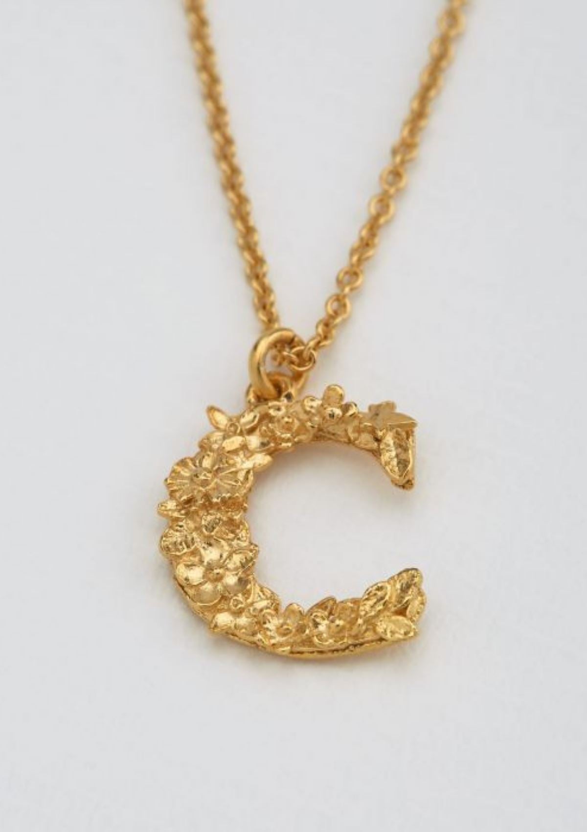 Floral Letters Gold Plated | Alex Monroe Necklace Alex Monroe
