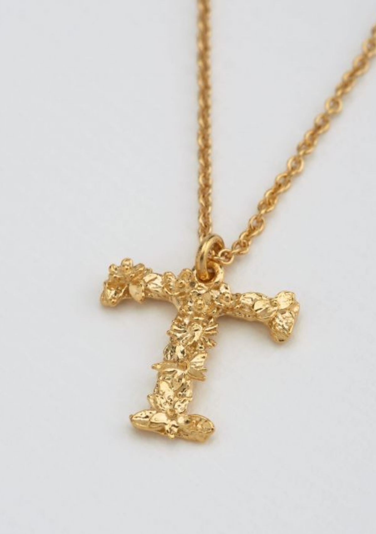 Floral Letters Gold Plated | Alex Monroe Necklace Alex Monroe