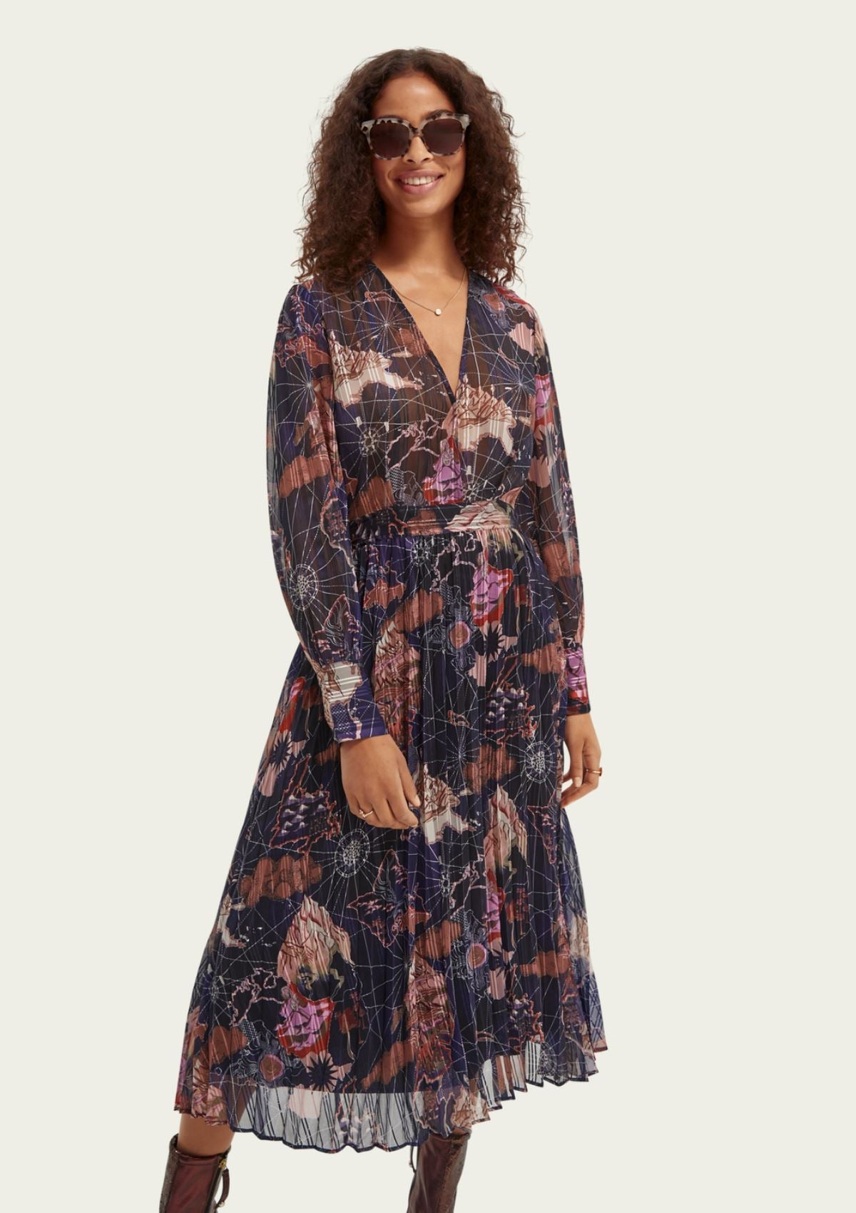 Midnight Navy Printed Midi Dress | Scotch & Soda Dress Scotch & Soda