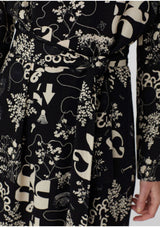 Black & White Tie Waisted Midi Dress | Melting Pot Print | Nice Things Dress Nice Things