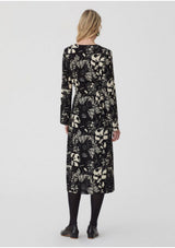 Black & White Tie Waisted Midi Dress | Melting Pot Print | Nice Things Dress Nice Things