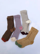 GINGHAM WAFFLE SOCKS - neutral Billy Bamboo