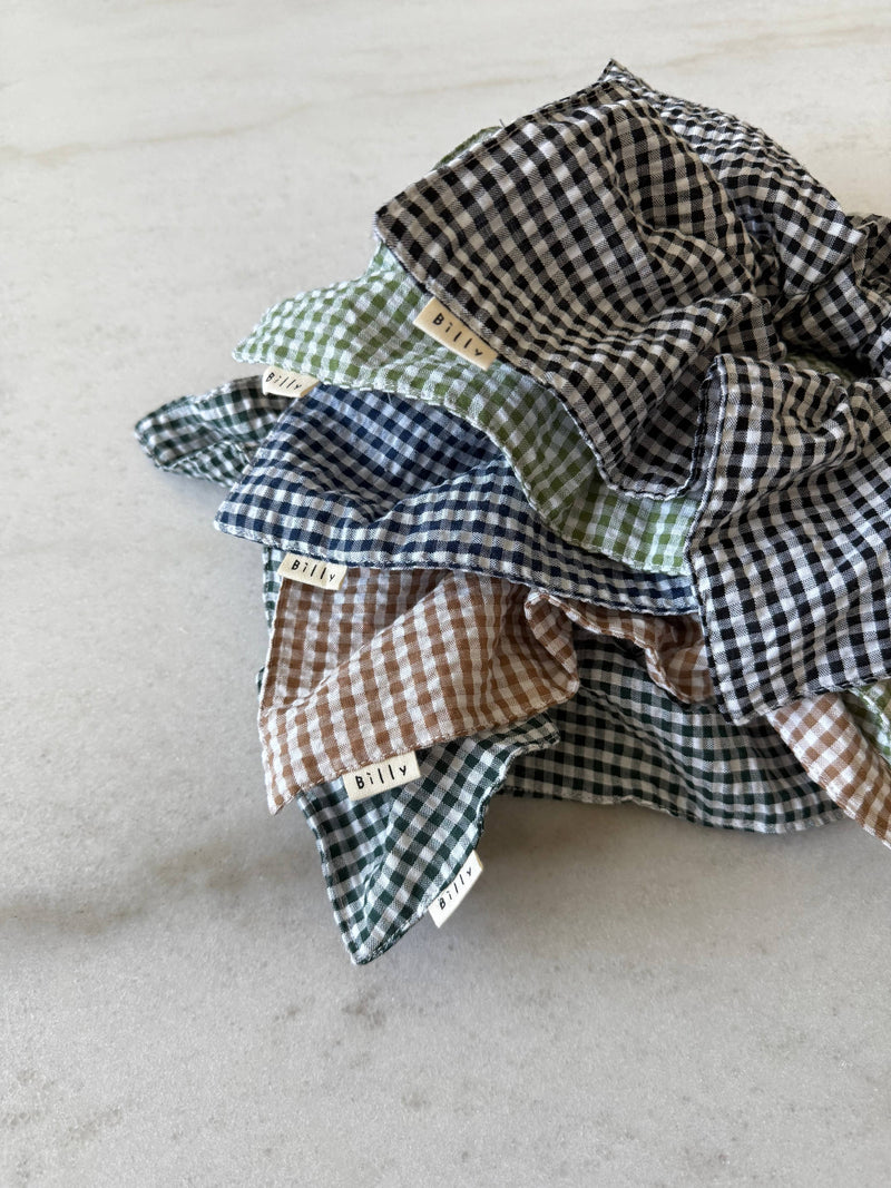 MINI GINGHAM DIAMOND SCRUNCHIES - neutral Billy Bamboo