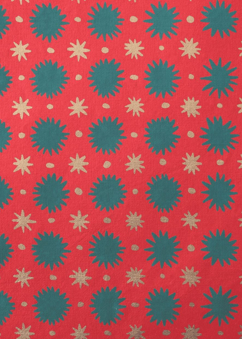 Festive Gift Wrap: Ruby Stars East End Press
