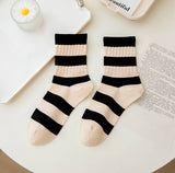 Versatile Stripe Cotton Socks
