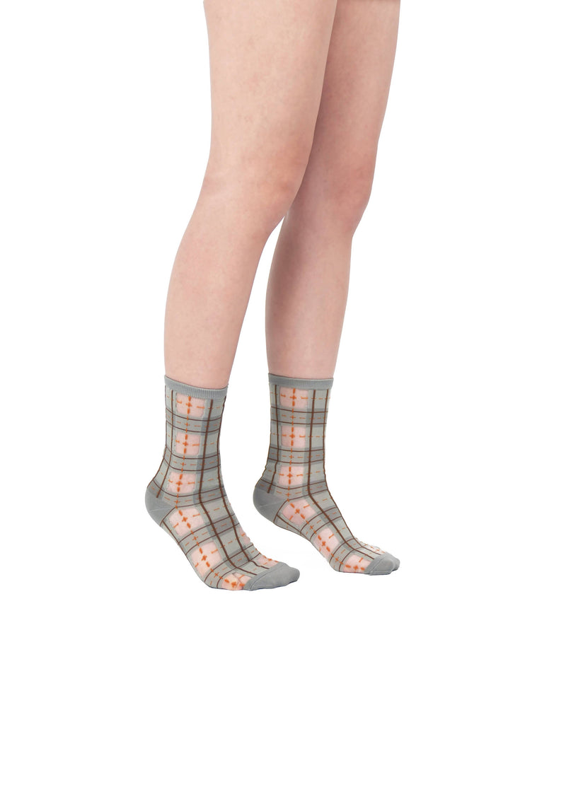 Tartan Sheer Socks - Dove Gray PAPERSELF
