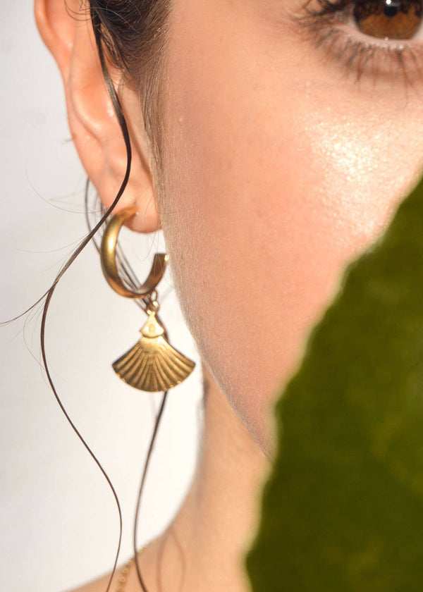 Ginkgo Drop Hoops A Weathered Penny Jewellery