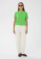Columbine Crew-Neck T-Shirt | Vibrant Green | Soaked