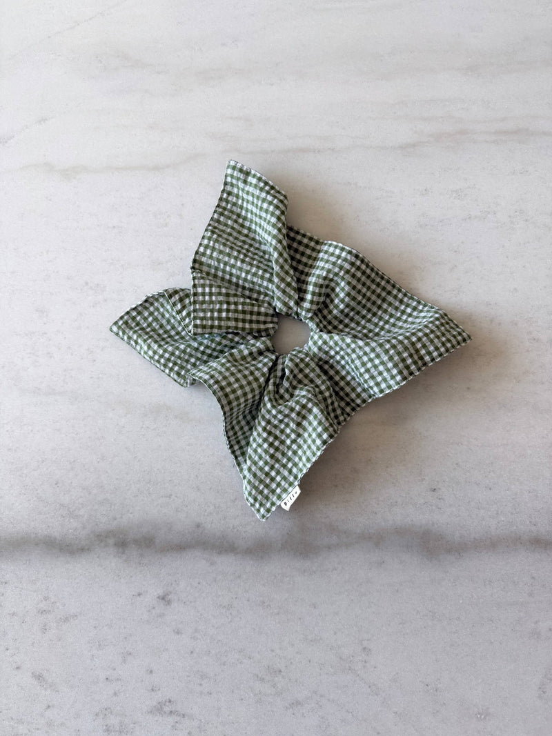 MINI GINGHAM DIAMOND SCRUNCHIES - neutral Billy Bamboo