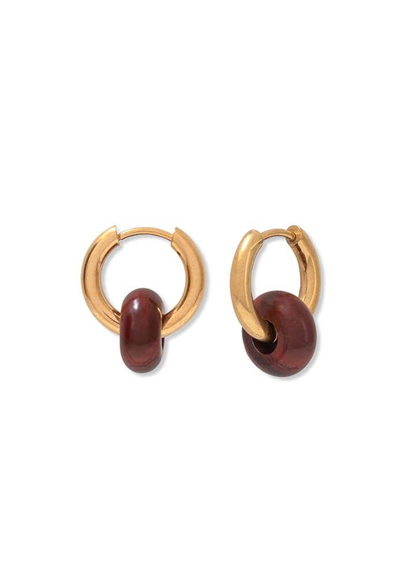 Red Jasper Hoops A Weathered Penny Jewellery