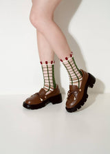 Polka Dot & Grid Sheer Socks - Maison de Berry Socks PAPERSELF