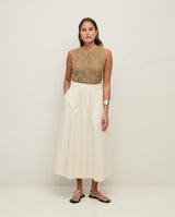 Midi Poplin Cotton Skirt | 44837 | Yerse