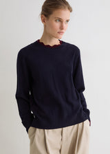 Cashmere Blend Navy Bordeaux Jumper | 45513 | Yerse