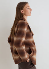 Short Handmade Coat With Stand Collar | Checks | 45608 | Yerse