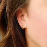 Dainty Vermeil Laurel Hoops | Augusta