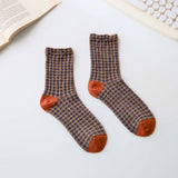 Women’s Cotton Waffle Crew Socks – Soft Bubble Texture