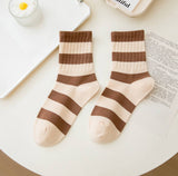 Versatile Stripe Cotton Socks