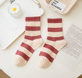 Versatile Stripe Cotton Socks