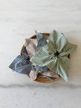MINI GINGHAM DIAMOND SCRUNCHIES - neutral Billy Bamboo