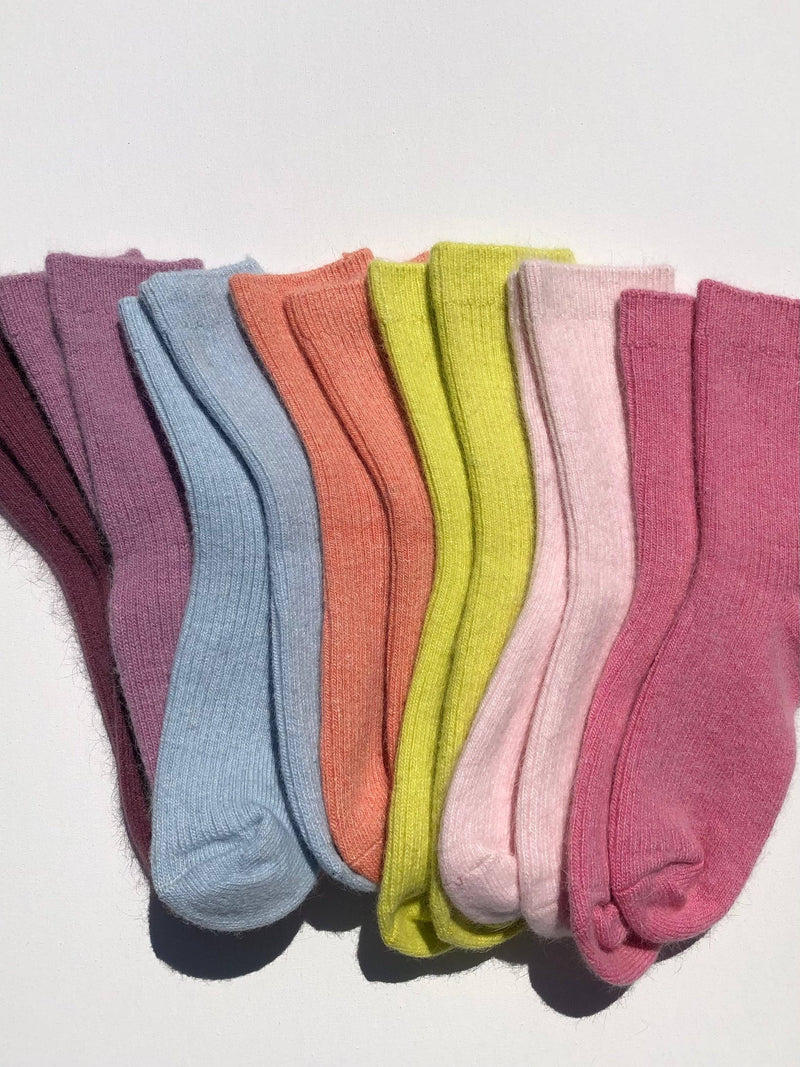 ANGORA WOOL SOCKS - snow pastel Billy Bamboo