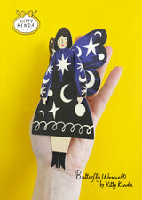 Butterfly Woman Sitting Greeting Card - Cosmic Kitty Kenda Papergoods