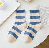 Versatile Stripe Cotton Socks
