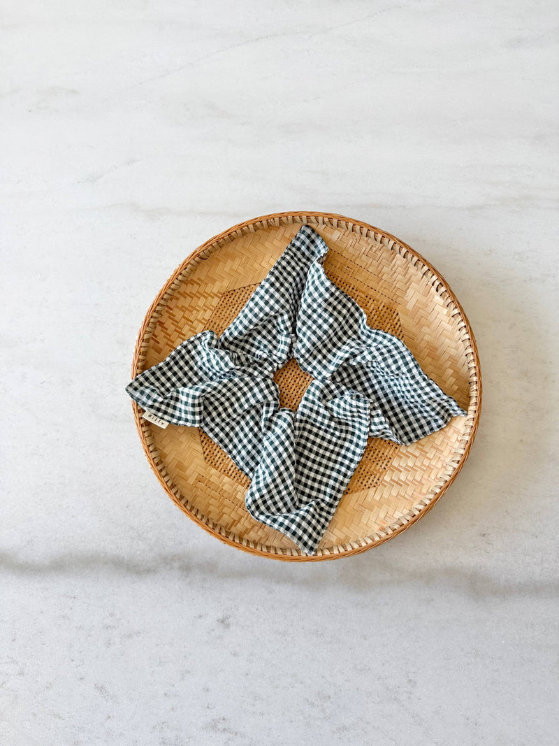 MINI GINGHAM DIAMOND SCRUNCHIES - neutral Billy Bamboo